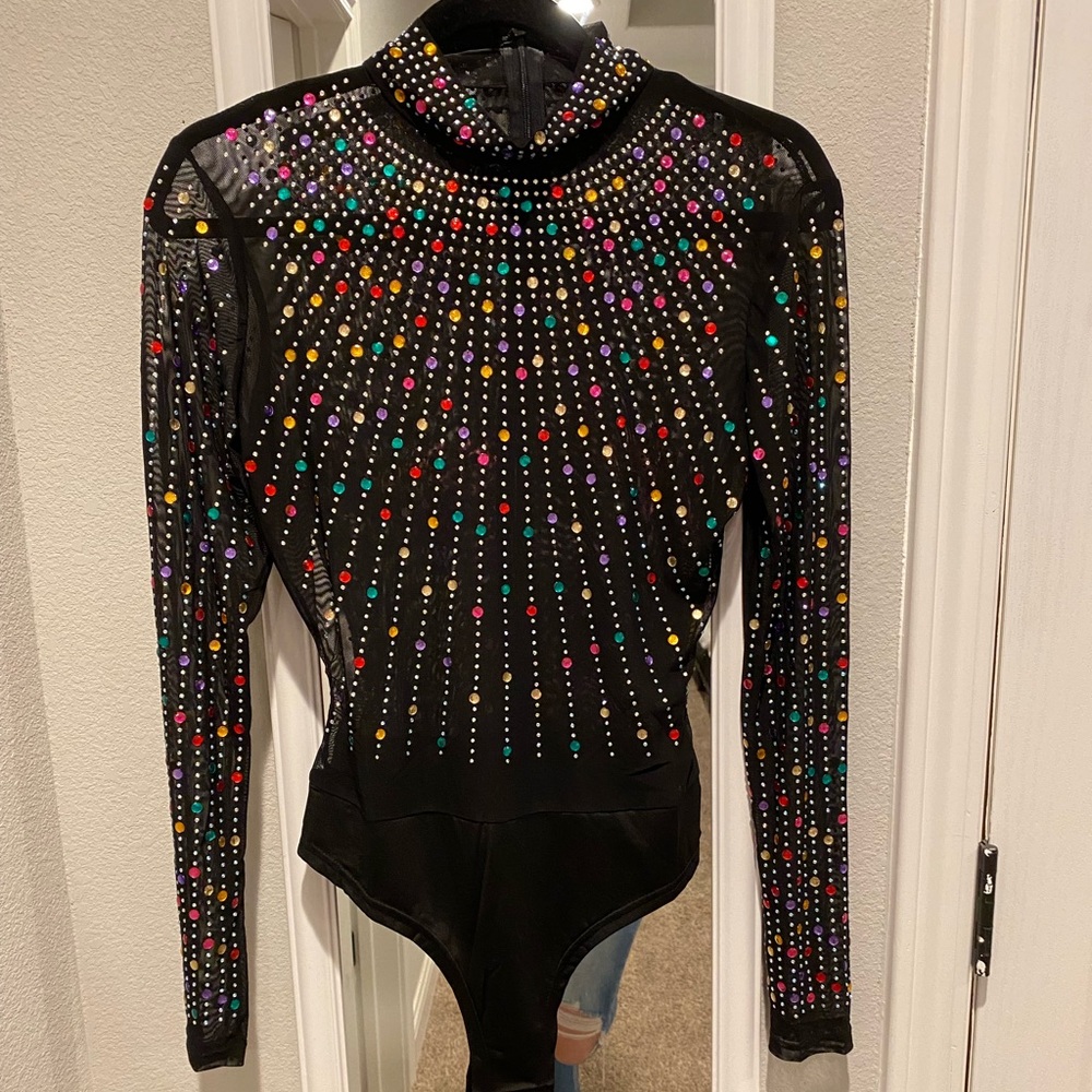 Rhinestone Mesh bodysuit